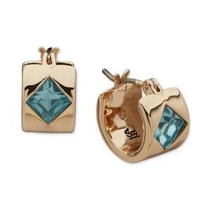 KARL LAGERFELD Gold-Tone Extra-Small Crystal Hoop Earrings